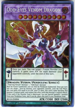 Odd-Eyes Venom Dragon BLLR-EN006 Yugioh TCG Secret Rare LP - Image 1