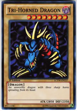 Tri-Horned Dragon LCYW-EN157 Yugioh TCG Super Rare 1st Ed LP/MP - Image 1
