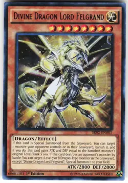 Divine Dragon Lord Felgrand SR02-EN001 Yugioh TCG Ultra Rare 1st Ed LP - Image 1
