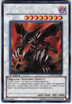 Void Ogre Dragon PRC1-EN021 Yugioh TCG Secret Rare MP/HP - Image 1