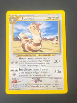 CARTE POKEMON FOUINAR 35/111 FR PEU COMMUNE NEO GENESIS - EXC - Image 1