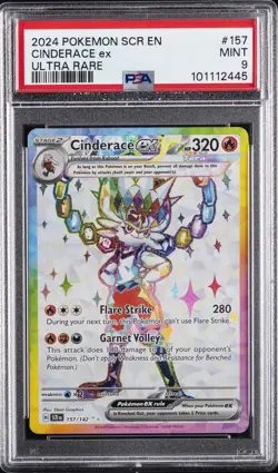 2024 POKEMON SCR EN-STELLAR CROWN ULTRA RARE #157 CINDERACE EX PSA 9 - Image 1
