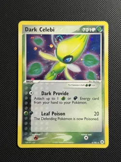 Pokemon TCG Dark Celebi Holo Rare Card 4/101 Hidden Legends NM with SWIRL - Image 1