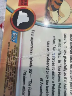 Arcanine #59 Topps Blue Logo TV Animation Edition 1999 Pokemon Card Damaged - Image 5