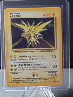 Pokemon Card ZAPDOS - 16/102 - Base Set - Holo - Rare Collection. LP - Image 1