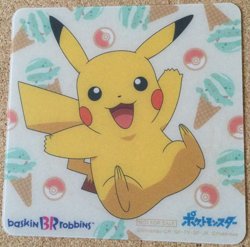 【NM】Pikachu Pokemon Plastic Coaster Card Promo Baskin-Robbins Japanese F/S - Image 1