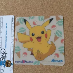 【NM】Pikachu Pokemon Plastic Coaster Card Promo Baskin-Robbins Japanese F/S - Image 2