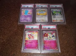 Pokemon JAPANESE Pokekyun Collection PSA 9 8 6 5 Card Lot Wobbuffet Swablu Wally - Image 1