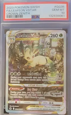 Pokemon TCG Leafeon VSTAR Crown Zenith: Galarian Gallery GG35/GG70 PSA 10 - Image 2