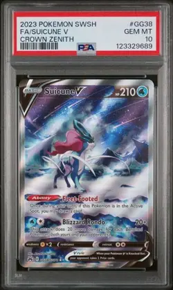 Pokemon Suicune V GG38/GG70 - Crown Zenith 2023 - PSA 10 GEM MINT - Image 1