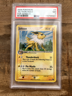 2006 Pokemon Jolteon POP Series 3 #3 PSA 7 NM MINT HOLO - Image 1