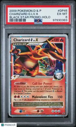 2009 Pokemon Diamond & Pearl Black Star Promo Charizard G LV. X Holo PSA 6 - Image 1