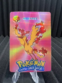 Moltres #1255 - Pocket Monsters Vending Holo Prism- Bandai Nintendo 1999 Pokemon - Image 1