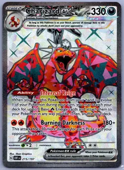 Charizard ex 215/197 Ultra Rare Obsidian Flames Lightly Played - Pokemon - Image 1
