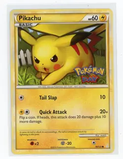 Pokemon Pikachu Pokemon Day Rare Promo 78/123 - Image 1