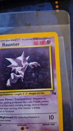 POKEMON FOSSIL HAUNTER 6/62 RARE UNLIMITED HOLO MP - Image 3