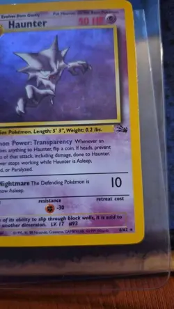 POKEMON FOSSIL HAUNTER 6/62 RARE UNLIMITED HOLO MP - Image 4
