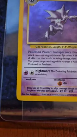 POKEMON FOSSIL HAUNTER 6/62 RARE UNLIMITED HOLO MP - Image 5