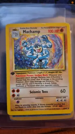 DMG Pokemon Machamp 1st Edition Base Set 8/102 - Image 1
