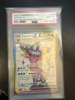 2025 POKEMON PRISMATIC EVOLUTIONS PREMIUM FIGURE COLLECTION ESPEON EX PSA 10 - Image 1