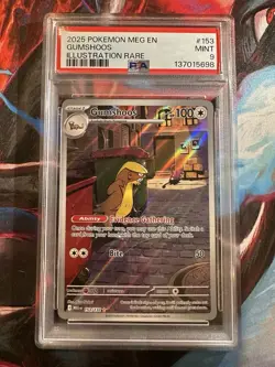 Pokemon Gumshoos #153 Illustration Rare Mega Evolution 2025 PSA 9 Mint - Image 1