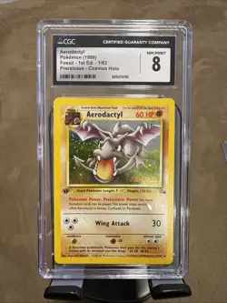 Pokemon Aerodactyl Prerelease 01/62 WOTC Promo Holo 1st Edition Cosmos CGC 8 - Image 1