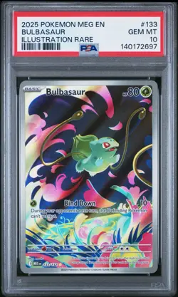 2025 POKEMON MEG EN-MEGA EVOLUTION ILLUSTRATION RARE #133 BULBASAUR PSA 10 - Image 1