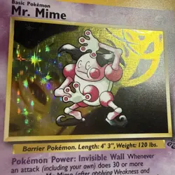 Pokemon TCG Mr. Mime Jungle 6/64 Holo Unlimited Holo Rare NM - Image 2