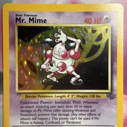 Pokemon TCG Mr. Mime Jungle 6/64 Holo Unlimited Holo Rare NM - Image 3