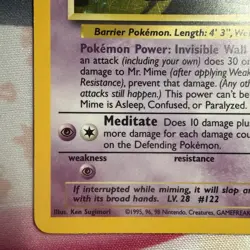 Pokemon TCG Mr. Mime Jungle 6/64 Holo Unlimited Holo Rare NM - Image 4