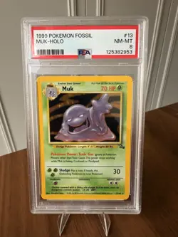 1999 Pokemon Fossil Muk Holo #13/62 PSA 8 - Image 1