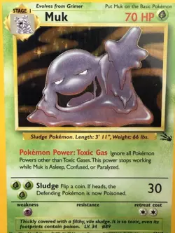 1999 Pokemon Fossil Muk Holo #13/62 PSA 8 - Image 4