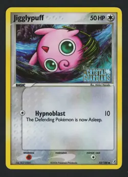 Jigglypuff 53/100 Reverse Crystal Guardians Common Pokemon TCG - Image 1