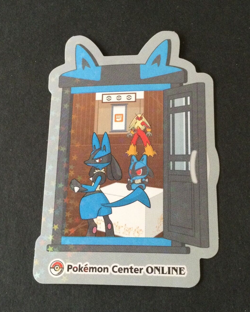 【NM】Lucario Blaziken Pokemon Center Online Sticker Holo Nintendo Japanese Rare - Image 1