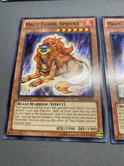 Yu-Gi-Oh! 3X Hazy Flame Sphynx Common 1st Edition CBLZ-EN030 HP - Image 2