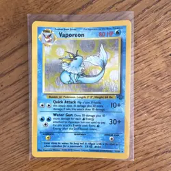 Vaporeon Jungle Holo Rare Pokemon Card 12/64 80 HP Wizards of the Coast 1999 - Image 1