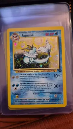 2000 Pokemon GERMAN Unlimited Jungle Aquana Vaporeon Holo 12/64 EX-MT - Image 1