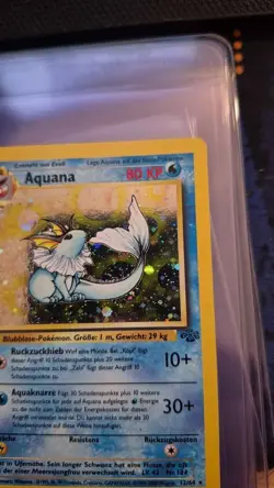 2000 Pokemon GERMAN Unlimited Jungle Aquana Vaporeon Holo 12/64 EX-MT - Image 3