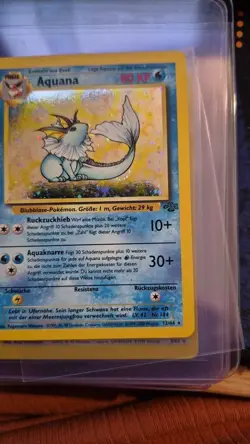 2000 Pokemon GERMAN Unlimited Jungle Aquana Vaporeon Holo 12/64 EX-MT - Image 4