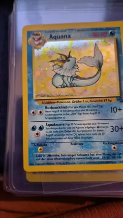 2000 Pokemon GERMAN Unlimited Jungle Aquana Vaporeon Holo 12/64 EX-MT - Image 5
