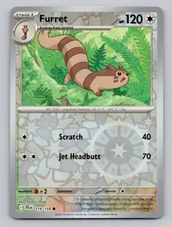Reverse Holo Furret 119/159 Common Journey Together Pokemon - Image 1