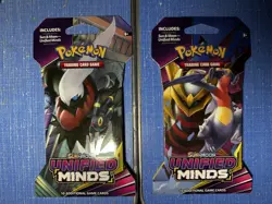 Pokemon TCG Sun and Moon Unified Minds Sleeved Booster Pack X2 - Image 1
