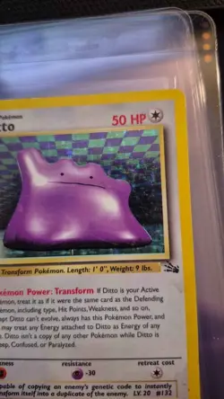 Ditto Holo Fossil 3/62 WOTC Pokemon Card - Image 3