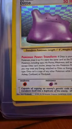 Ditto Holo Fossil 3/62 WOTC Pokemon Card - Image 5