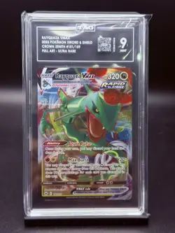 2023 POKEMON SWORD & SHIELD CROWN ZENITH #101 FULL ART/RAYQUAZA VMAX PSA 9 - Image 1
