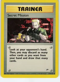 Secret Mission 118/132 Uncommon Unlimited Gym Heroes LP Pokemon - Image 1