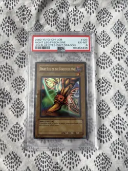 2002 YuGiOh Right Leg Of The Forbidden One Ultra Rare LOB-120 PSA 6 - Image 1