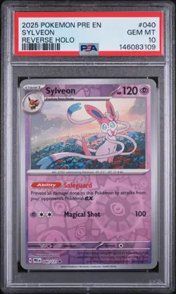 PSA 10 - Sylveon Reverse Holo 040/131 - 2025 Pokemon Prismatic Evolutions EN - Image 1