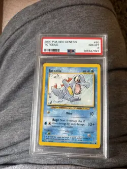 Pokemon Neo Genesis #80 - Totodile - NM/Mint - Unlimited- PSA 8! - Image 1