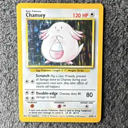 Pokemon TCG Chansey Base Set 3/102 Holo Rare 120 HP 80 1999 Wizards - Image 1